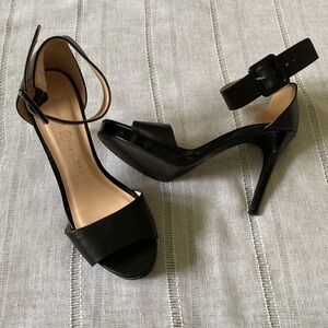 Chinese Laundry black stilettos with ankle strap.